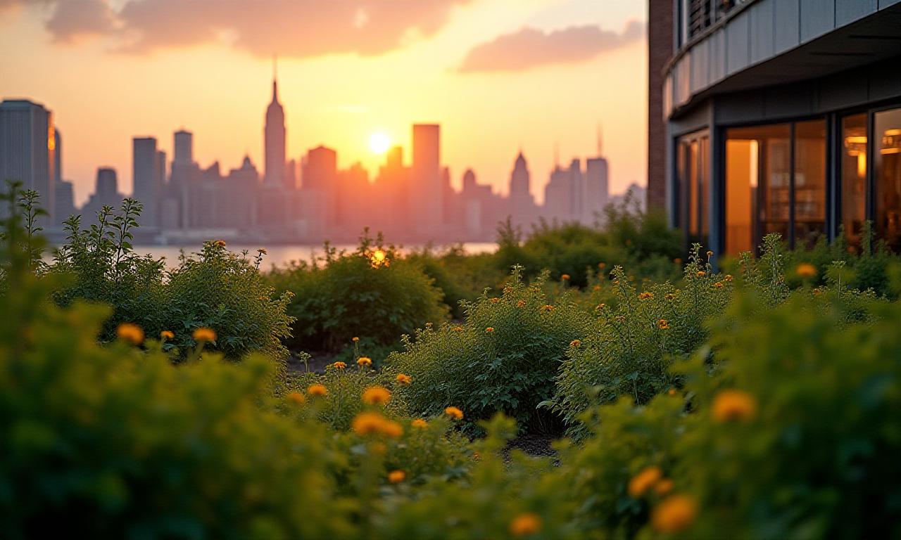 Urban rooftop garden transformation